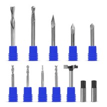 Idc Woodcraft Complete Set Of Essential Cnc Router Bit Set, 9 Router Bits With - £257.00 GBP