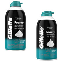 Pack of 2 New Gillette Foamy Shave Foam Sensitive 11 Ounce - £15.19 GBP