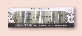 Friends TV Series Popular Phrases 4 Piece 1.5 oz BOXED SHOT GLASS SET - £14.21 GBP