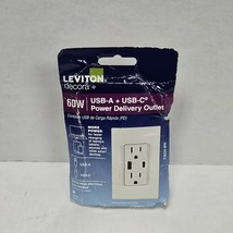 Leviton Tamper-Resistant USB Duplex Receptacle 60W 15A White R02-T5634-BW - $29.69