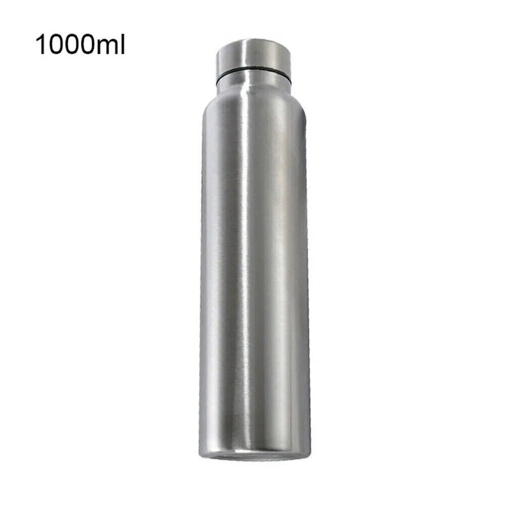 Stainless Steel Sport Water Bottle 1000ml Rugged Metal Flask for Camping Sports Canteens