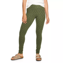 Sonoma Goods For Life Women&#39;s Middies Leggings Size S Long Olive Geo Floral - £9.33 GBP