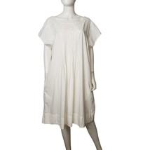 Dress Barn Womans White Cotton Embroidered Summer Dress With Pockets Size 16W - £27.24 GBP
