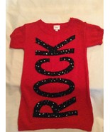 Size 10 Justice dress sweater dress sequin metallic rock red - $11.99