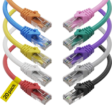 Cat6 Ethernet Cable (1.5 Feet) LAN, UTP (18 Inch) Cat 6 RJ45, Network, Patch, In - £14.30 GBP