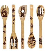 5 x Nightmare Bamboo Spoons, Wooden Spatulas for Cooking with Engraving ... - £15.61 GBP