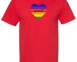 The Phluid Project Rainbow Heart Graphic T-Shirt in Red-Small - $19.97