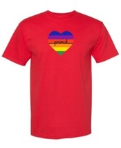 The Phluid Project Rainbow Heart Graphic T-Shirt in Red-Small - £15.68 GBP
