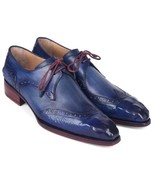 Paul Parkman Mens Shoes Derby Navy Blue Wingtip Goodyear Welted 584-BLU - $823.32 CAD