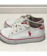 Polo Ralph Lauren Children Shoes Sneakers Fantor III White Pink Floral S... - £15.53 GBP