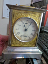 Antique German Mauthe FMS Carriage Musical Alarm Clock Germany Key Wind - $130.54