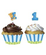 12-Count Cupcake Wrappers with Picks, Bears 1st First Birthday Baby’s - £3.88 GBP