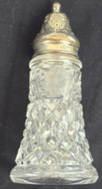 VINTAGE GORGEOUS CUT GLASS CRYSTAL &amp; STERLING SILVER SUGAR SHAKER ANTIQUE - $39.59