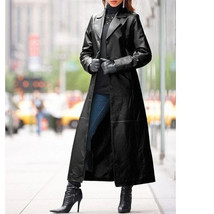 Handmade BLACK Women Long Trench Coat Real Lambskin Stylish Design Casual Formal - £123.62 GBP+