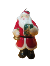 Vintage 1970s Santa Claus Wax Candle 7&quot;Tall Holiday Christmas Never Burned - £7.90 GBP