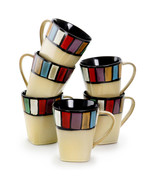 Elama Melange 6 Piece 14 Ounce Multicolored Stoneware Mugs - £44.76 GBP