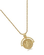 Dainty Layered Choker Necklace 18k gold Plated Y coin - £35.45 GBP