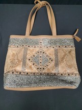 Mary Frances Multi Stone Beaded Leather Snake Purse Shoulder Bag Vintage - $109.95