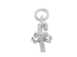 .925 Christmas Candy Cane Sterling Silver Pendant Charm - $24.99