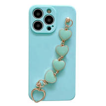 Anymob iPhone Sky Blue Luxury Heart Bracelet Silicon Phone Chain Case For IOS  - £20.79 GBP