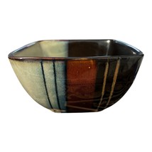 Pier 1 Imports Mosaic Stripe Stoneware Bowl – 6&quot; – Multicolor Retro Design - $11.79