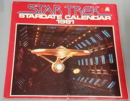 VINTAGE 1981 Star Trek Stardate Calendar William Shatner Leonard Nimoy - $14.84