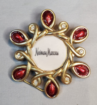 Neiman Marcus Jay Strongwater Picture Frame Mini Clip Easel Rhinestones Red - £14.94 GBP