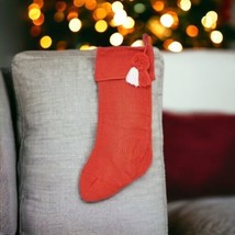 Holiday Time Christmas &quot;Jumbo Stocking&quot; Christmas Orange 36&quot; Knit Stocki... - £15.25 GBP