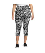 Terra &amp; Sky Women&#39;s Plus Sueded Capri Leggings 0X (14W) Zebra Print - £11.89 GBP