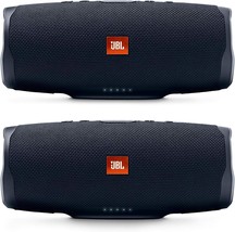 Jbl Charge 4 Portable Waterproof Wireless Bluetooth Speaker Bundle, (Pair) Black - £223.45 GBP