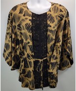 L) Dana Buchman Woman Animal Print Loose Blouse Shirt Top XL - £14.12 GBP