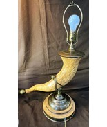 Vintage Brass Figural Ram Horn Lamp Light Hart and &amp; Associates Decorati... - $236.18 CAD