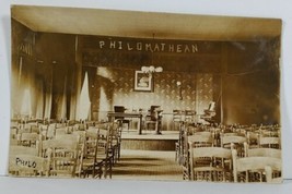 RPPC Philomathean Society c1907 Room Stage Interior Philo Real Photo Pos... - $36.95
