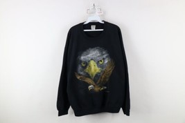 Vintage 90s Streetwear Mens XL Faded Nature Eagle Crewneck Sweatshirt Black - $54.40