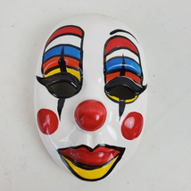 Vintage Circus Clown Ceramic Mask ART 7 Inch Taiwan Hand Painted - $22.44