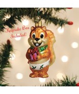 Silly Squirrel Old World Christmas Blown Glass Collectible Holiday Ornament - £21.13 GBP