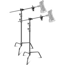 Neewer 2-Pack 100% Heavy-Duty Steel C-Stand, Pro Photography Light Stand with 3. - £363.69 GBP