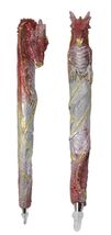 Set of 2 Glitter Metallic Red Medieval Fantasy Dragon Figural Ball Point... - €12,96 EUR