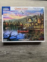 White Mountain SUNSET CABIN #1416 Jigsaw Puzzle 550 piece 18x24" D. Davison 2018 - $7.87