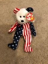 Rare 1999 TY Beanie Baby, Spangle with white face Red White Blue New w/ Tag - £11.02 GBP