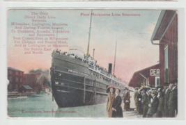 Manistee, Mi Postcard- Excursion Leaving Manistee Pere Marquette Line Steamers - £4.74 GBP
