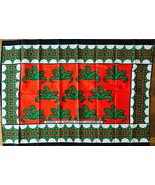African Fabric Wall Hanging or Table Cover Red Green Black White 43&quot; x 62&quot; - £11.49 GBP