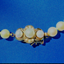 Pearl Necklace Vintage Choker Amazing 14K Gold Art Deco Clasp - £1,027.97 GBP