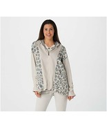 New LOGO by Lori Goldstein Solid Nylon Jacket W/ Printed Panels~Lined~Si... - £75.51 GBP
