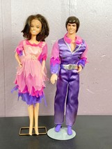 Donny &amp; Marie Osmond Dolls Purple Outfits Vintage 1976 Mattel Korea - £15.50 GBP