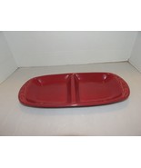 Longaberger Pottery Paprika Divided Relish Dish 15&quot; x 7&quot; - $20.44 CAD