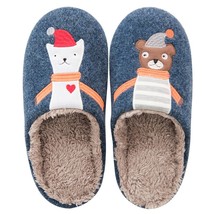 Women Shoes Fur Slippers Fluffy Slippers Bear Blue M (Fit 24-24.5cm) - £18.34 GBP