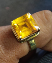 Natural Unheated Untreated 7.25 Ct Ceylon Yellow Sapphire Ring Pukhraj Ring For - £63.11 GBP