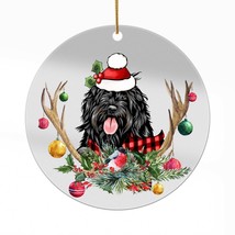 Cute Portuguese Water Dog Antlers Reindeer Christmas Ornament Acrylic Gift Decor - £13.45 GBP