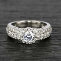 Solid 14K White Gold 2.50Ct Round Cut Simulated Diamond Engagement Ring ... - $251.06